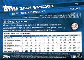 2017 Topps - All-Star Game 2017 #7 Gary Sanchez Back