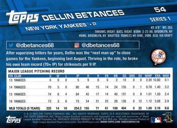 2017 Topps - All-Star Game 2017 #54 Dellin Betances Back