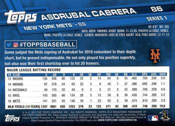 2017 Topps - All-Star Game 2017 #86 Asdrubal Cabrera Back