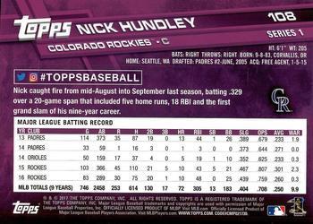 2017 Topps - All-Star Game 2017 #108 Nick Hundley Back