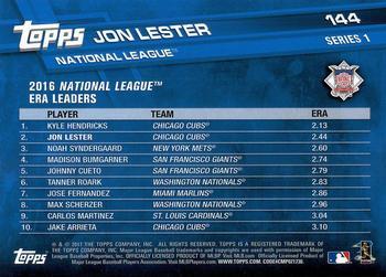 2017 Topps - All-Star Game 2017 #144 Jon Lester Back