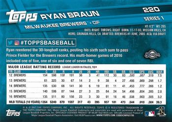 2017 Topps - All-Star Game 2017 #220 Ryan Braun Back
