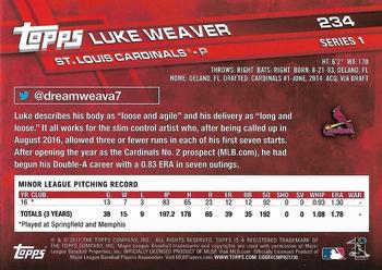 2017 Topps - All-Star Game 2017 #234 Luke Weaver Back