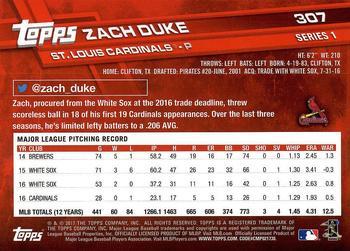 2017 Topps - All-Star Game 2017 #307 Zach Duke Back