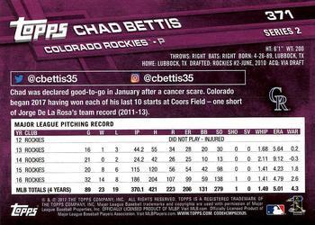 2017 Topps - All-Star Game 2017 #371 Chad Bettis Back
