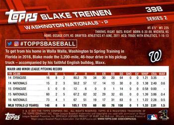 2017 Topps - All-Star Game 2017 #398 Blake Treinen Back