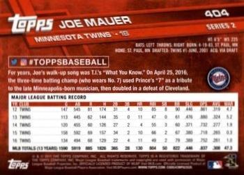 2017 Topps - All-Star Game 2017 #404 Joe Mauer Back