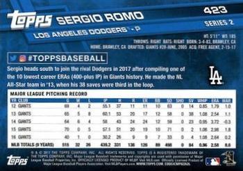 2017 Topps - All-Star Game 2017 #423 Sergio Romo Back
