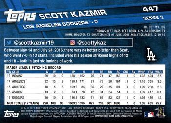2017 Topps - All-Star Game 2017 #447 Scott Kazmir Back