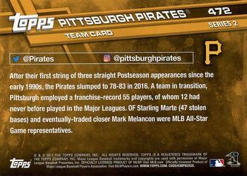 2017 Topps - All-Star Game 2017 #472 Pittsburgh Pirates Back
