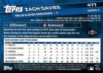 2017 Topps - All-Star Game 2017 #477 Zach Davies Back