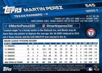 2017 Topps - All-Star Game 2017 #545 Martin Perez Back