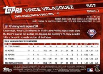 2017 Topps - All-Star Game 2017 #547 Vince Velasquez Back