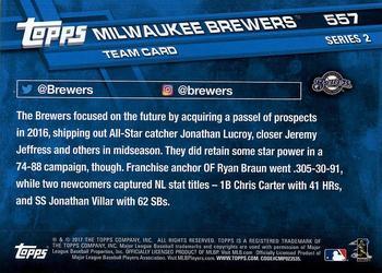 2017 Topps - All-Star Game 2017 #557 Milwaukee Brewers Back