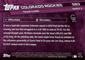 2017 Topps - All-Star Game 2017 #583 Colorado Rockies Back