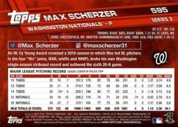 2017 Topps - All-Star Game 2017 #595 Max Scherzer Back