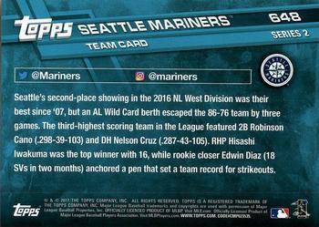2017 Topps - All-Star Game 2017 #648 Seattle Mariners Back