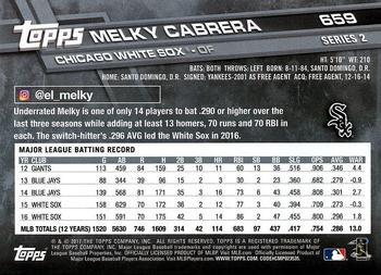 2017 Topps - All-Star Game 2017 #659 Melky Cabrera Back