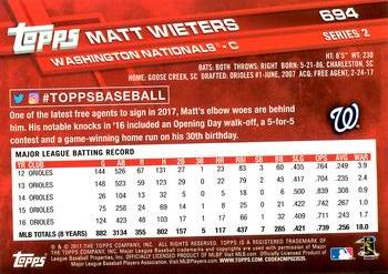 2017 Topps - All-Star Game 2017 #694 Matt Wieters Back