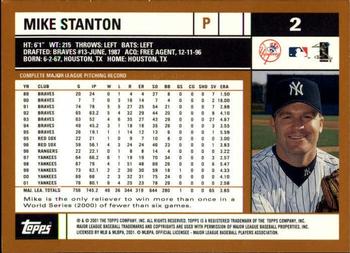 2002 Topps - Topps Limited #2 Mike Stanton Back