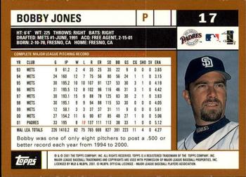 2002 Topps - Topps Limited #17 Bobby Jones Back