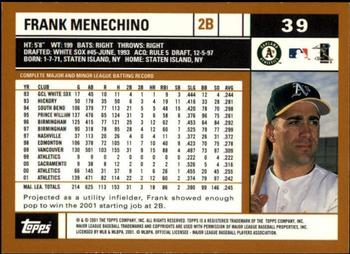2002 Topps - Topps Limited #39 Frank Menechino Back