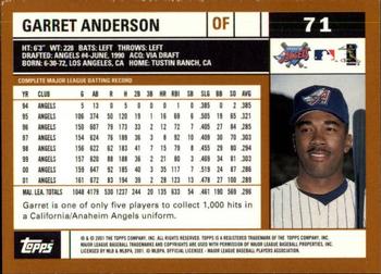 2002 Topps - Topps Limited #71 Garret Anderson Back