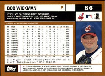2002 Topps - Topps Limited #86 Bob Wickman Back