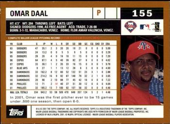 2002 Topps - Topps Limited #155 Omar Daal Back
