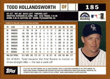 2002 Topps - Topps Limited #185 Todd Hollandsworth Back
