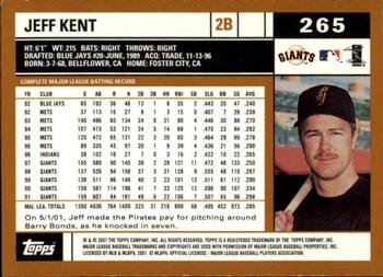 2002 Topps - Topps Limited #265 Jeff Kent Back