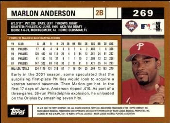 2002 Topps - Topps Limited #269 Marlon Anderson Back