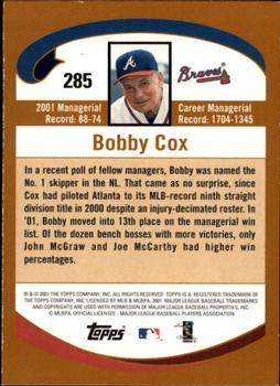 2002 Topps - Topps Limited #285 Bobby Cox Back