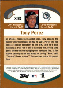 2002 Topps - Topps Limited #303 Tony Perez Back