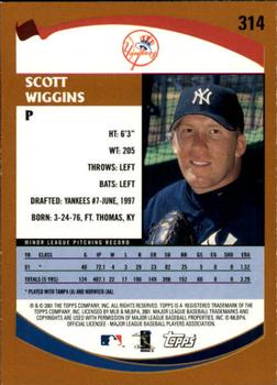 2002 Topps - Topps Limited #314 Scott Wiggins Back