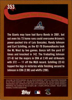 2002 Topps - Topps Limited #353 Arizona Diamondbacks Back
