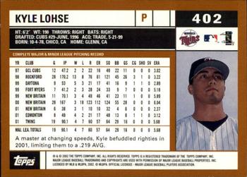 2002 Topps - Topps Limited #402 Kyle Lohse Back