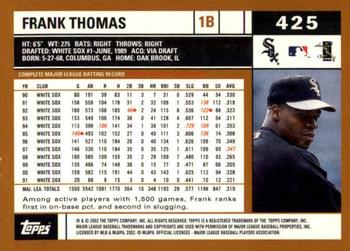2002 Topps - Topps Limited #425 Frank Thomas Back