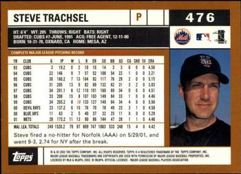 2002 Topps - Topps Limited #476 Steve Trachsel Back