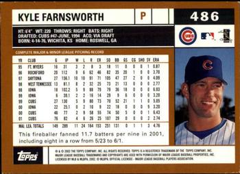 2002 Topps - Topps Limited #486 Kyle Farnsworth Back