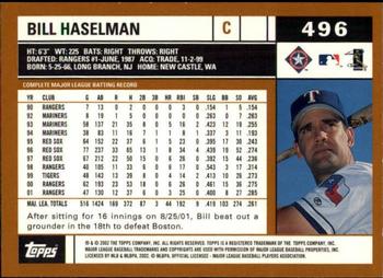 2002 Topps - Topps Limited #496 Bill Haselman Back