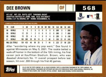 2002 Topps - Topps Limited #568 Dee Brown Back