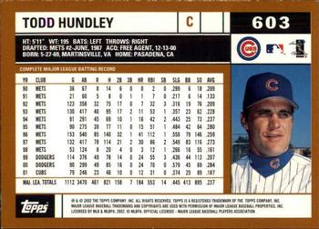 2002 Topps - Topps Limited #603 Todd Hundley Back
