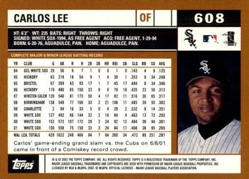 2002 Topps - Topps Limited #608 Carlos Lee Back