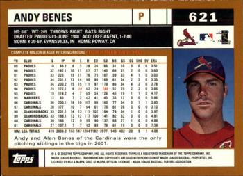 2002 Topps - Topps Limited #621 Andy Benes Back