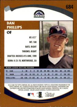 2002 Topps - Topps Limited #684 Dan Phillips Back
