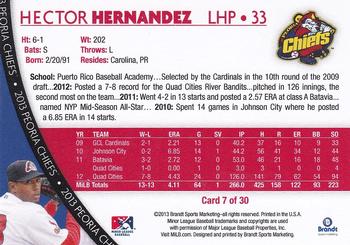 2013 Brandt Peoria Chiefs #7 Hector Hernandez Back