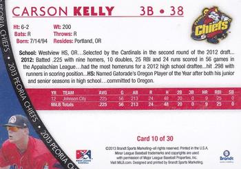 2013 Brandt Peoria Chiefs #10 Carson Kelly Back