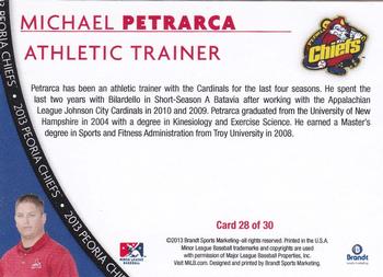 2013 Brandt Peoria Chiefs #28 Michael Petrarca Back