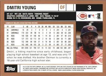 2002 Topps Opening Day #3 Dmitri Young Back